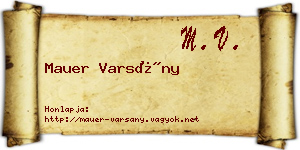 Mauer Varsány névjegykártya
